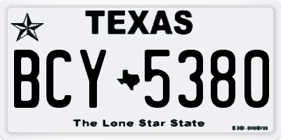 TX license plate BCY5380