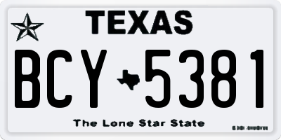 TX license plate BCY5381