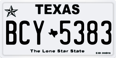 TX license plate BCY5383