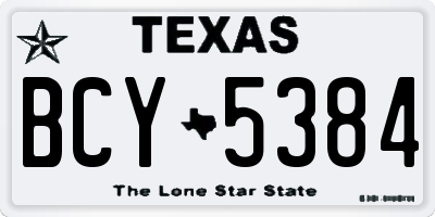 TX license plate BCY5384