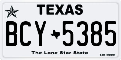 TX license plate BCY5385