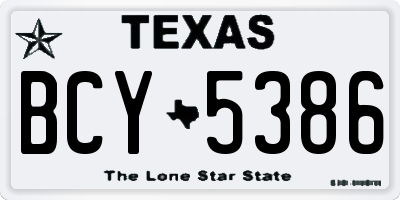 TX license plate BCY5386