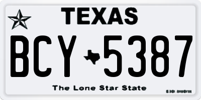 TX license plate BCY5387