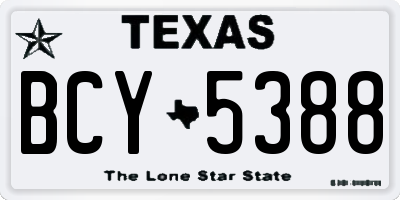 TX license plate BCY5388