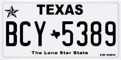 TX license plate BCY5389