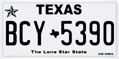 TX license plate BCY5390
