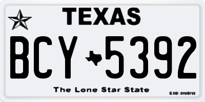 TX license plate BCY5392