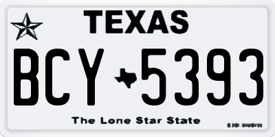 TX license plate BCY5393