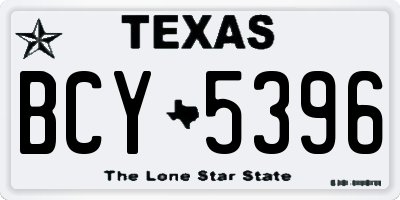 TX license plate BCY5396