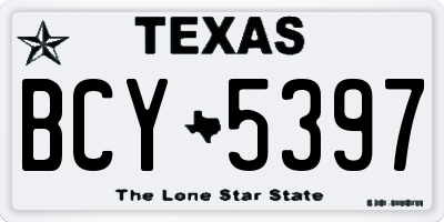 TX license plate BCY5397