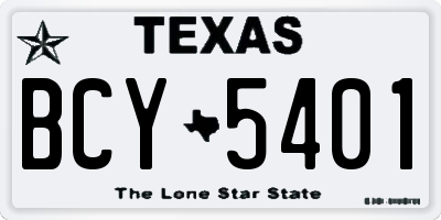 TX license plate BCY5401