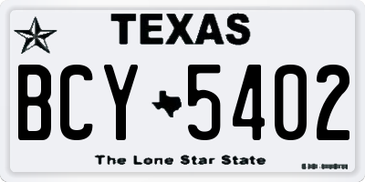 TX license plate BCY5402