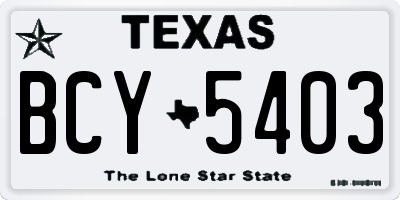 TX license plate BCY5403