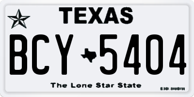 TX license plate BCY5404