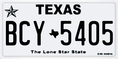 TX license plate BCY5405