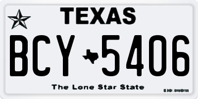 TX license plate BCY5406