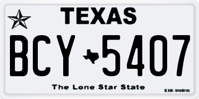 TX license plate BCY5407