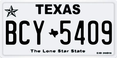 TX license plate BCY5409