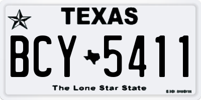 TX license plate BCY5411