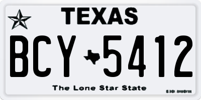 TX license plate BCY5412