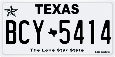 TX license plate BCY5414