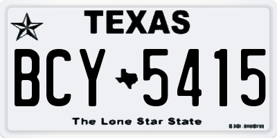 TX license plate BCY5415