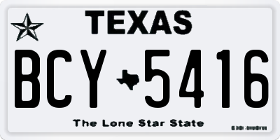 TX license plate BCY5416