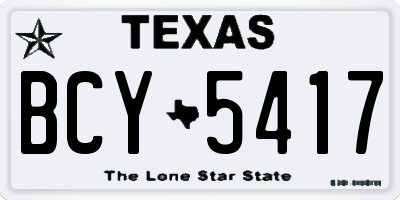 TX license plate BCY5417