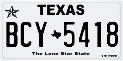 TX license plate BCY5418