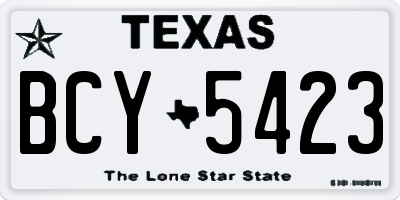 TX license plate BCY5423