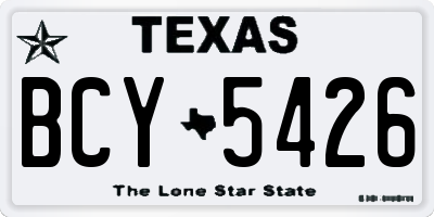 TX license plate BCY5426