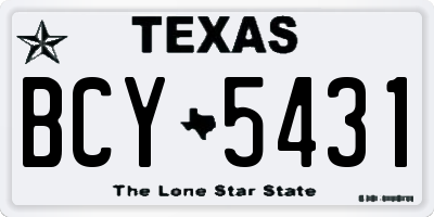TX license plate BCY5431
