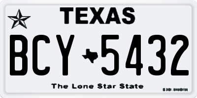 TX license plate BCY5432