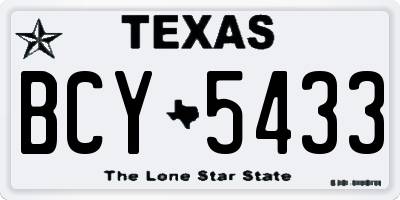 TX license plate BCY5433