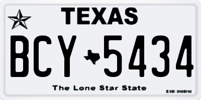 TX license plate BCY5434