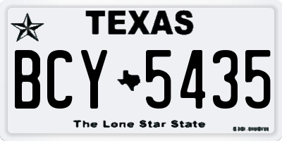 TX license plate BCY5435