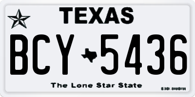 TX license plate BCY5436