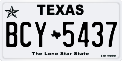 TX license plate BCY5437