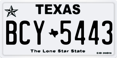 TX license plate BCY5443
