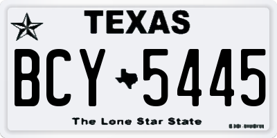 TX license plate BCY5445