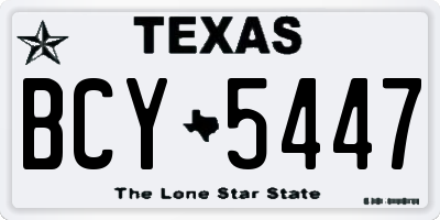 TX license plate BCY5447