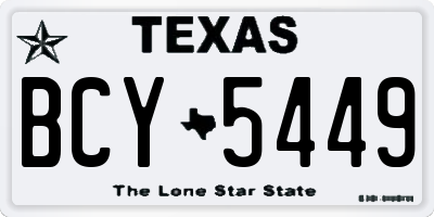 TX license plate BCY5449