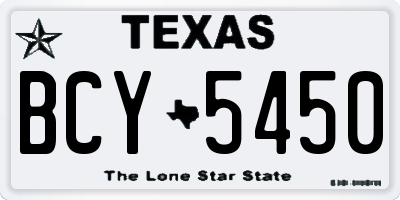 TX license plate BCY5450