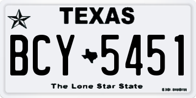 TX license plate BCY5451
