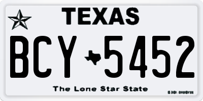 TX license plate BCY5452