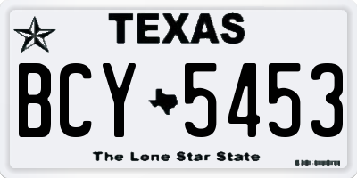 TX license plate BCY5453