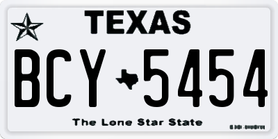 TX license plate BCY5454