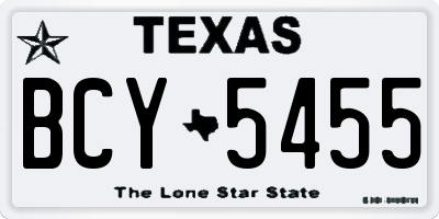 TX license plate BCY5455