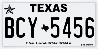 TX license plate BCY5456