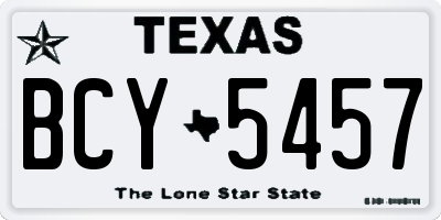 TX license plate BCY5457